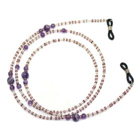 Vintage Sunglasses Straps Eyeglass Chains and Cords Stone Glass Beads Eyeglasses Holder Eyeglass Chains for Women, Purple