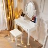 White Vanity Desk with Lights,Makeup Vanity with Lights,Vintage Vanity Dresser with Lights,Dressing Table,Vanity Set with Mirror and Stool,Vanity and