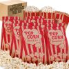 Popcorn Bags 2oz Bulk Pack of 125 Large Brown Red Individual Pop Corn Paper Bags Family Movie Night Mini Snack Boxes Concession Stand Party or Game Su