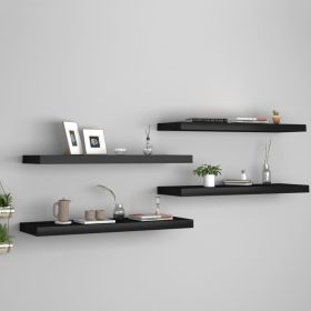 Floating Wall Shelves 4 pcs Black 31.5"x9.3"x1.5" MDF