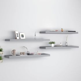 Floating Wall Shelves 4 pcs Gray 35.4"x9.3"x1.5" MDF