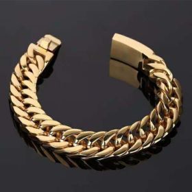 Curb Chain Bracelet Hip Hop Luxury Designer Stainless Steel Bracelet Bracelet for Men Gold Plated Jewelry Pulsera Hombre