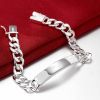 Mens Bracelet Plated Silver 8mm Link Chain Bracelet Bangle for Women MenParty Jewelry Accessoires