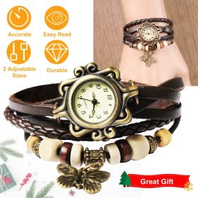 Vintage Women's Watch Bohemian Handmade Leather Watch Quartz Wrist Watch Fashion