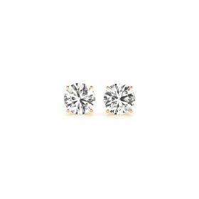 1 1/2 cttw Certified IGI Lab Grown Round Diamond Stud Earrings 14k Yellow Gold (G/VS2)