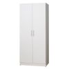 Viviane Contemporary Wood Closet with Hanging Bars and Five Shelves in White