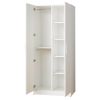 Viviane Contemporary Wood Closet with Hanging Bars and Five Shelves in White