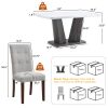 Dining Table Set for 6, 7 Piece Kitchen Table Chairs Set, 1.8" Thickness Tabletop and V-shaped Table Legs, Modern Dining Room Set with 63 inch Dinner