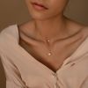 Tewiky Diamond Necklaces for Women, Dainty Gold Necklace 14k Gold Plated Long Lariat Necklace Simple Gold CZ Diamond Choker Necklaces for Women Trendy