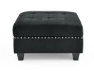 Ottoman for Modular Sectional,Black Velvet (25.5"x31.5"x19")