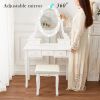 White Vanity Desk with Lights,Makeup Vanity with Lights,Vintage Vanity Dresser with Lights,Dressing Table,Vanity Set with Mirror and Stool,Vanity and