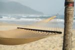 10 FT Double 2 Person Caribbean Rope Hammock, Hand Woven Polyester Hammock with Spreader Bars, 450 LBS Capacity, Tan