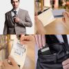 2Pcs Unisex PU Leather Wallet RFID Blocking Slim Bifold Credit Card Holder with Money Clip