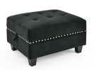 Ottoman for Modular Sectional,Black Velvet (25.5"x31.5"x19")