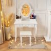 White Vanity Desk with Lights,Makeup Vanity with Lights,Vintage Vanity Dresser with Lights,Dressing Table,Vanity Set with Mirror and Stool,Vanity and