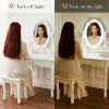 White Vanity Desk with Lights,Makeup Vanity with Lights,Vintage Vanity Dresser with Lights,Dressing Table,Vanity Set with Mirror and Stool,Vanity and