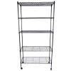 5-Layer Plastic Coated Iron Shelf with 1.5" Nylon Wheels 165*90*35 Black