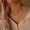 Tewiky Diamond Necklaces for Women, Dainty Gold Necklace 14k Gold Plated Long Lariat Necklace Simple Gold CZ Diamond Choker Necklaces for Women Trendy