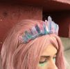 Electroplated Mermaid Purple Blue Crystal Crown Hair Band