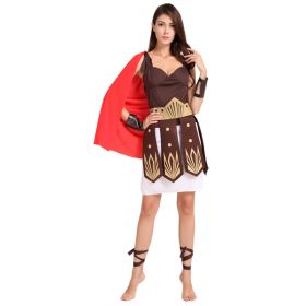 Adult Men Greek Roman Warrior Gladiator Costume Knight Julius Caesar Costumes Halloween Party Carnival Mardi Gras Fancy Dress (Color: women (no weapon))