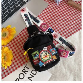 New Super Cute Bread Superman Bag Boys' and Girls' Chest Bag Crossbody Bag ins Super Popular Cartoon Shoulder Bag Mobile Phone Bag (Color: A black)