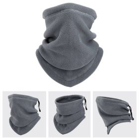 Winter Windproof Scarves Fleece Tube Scarf Mask Soft Half Face Cover SKi Snowboard Neck Warmer Gaiter Fashion Women Men Winter Fleece Face Mask Scarf (Color: Gray)