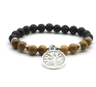 Hand-woven Red Rope Tree of Life Bracelet (Color: Wood)