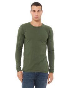 Unisex Jersey Long-Sleeve T-Shirt - RED - S (Color: MILITARY GREEN, size: M)