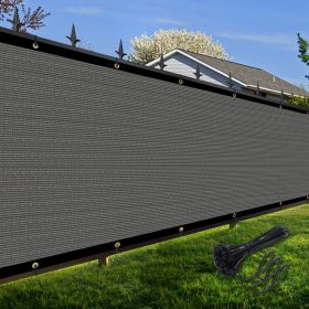 Artpuch Privacy Fence Screen Dark Grey Customized Outdoor Mesh Panels for Backyard, Balcony,Patio,Construction Site with Zip Ties (Color: Dark grey, size: 3x59 ft)