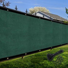 Artpuch Privacy Fence Screen Dark Green Customized Outdoor Mesh Panels for Backyard, Balcony,Patio,Construction Site with Zip Ties (Color: Dark green, size: 4x49 ft)