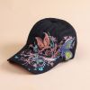 Korean version of the sequin embroidered baseball cap new butterfly embroidered duck tongue tide hat women's hat sunscreen sun hat