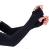 Solid Color Cycling Arm Sleeves; Sun Screen UV Protection Compression Arm Sleeves With Thumb Hole