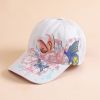 Korean version of the sequin embroidered baseball cap new butterfly embroidered duck tongue tide hat women's hat sunscreen sun hat