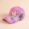 Korean version of the sequin embroidered baseball cap new butterfly embroidered duck tongue tide hat women's hat sunscreen sun hat