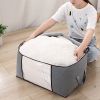 2Pcs Clothes Storage Bag 90L Large Capacity Foldable Closet Organizer w/ Thick Fabric Clear Window Dual-Zipper