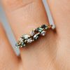 Huitan New Luxury Gold Color Women's Rings for Wedding Accessories Elegant Light Blue CZ Ring Party Fashion Jewelry Fancy Gift